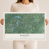 Map of Wascott, Wisconsin, 12 x 18 inch unframed archival matte print