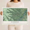 Map of Waterville, Wisconsin, 12 x 18 inch unframed archival matte print