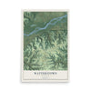 Map of Watterstown, Wisconsin, 12 x 18 inch unframed archival matte print