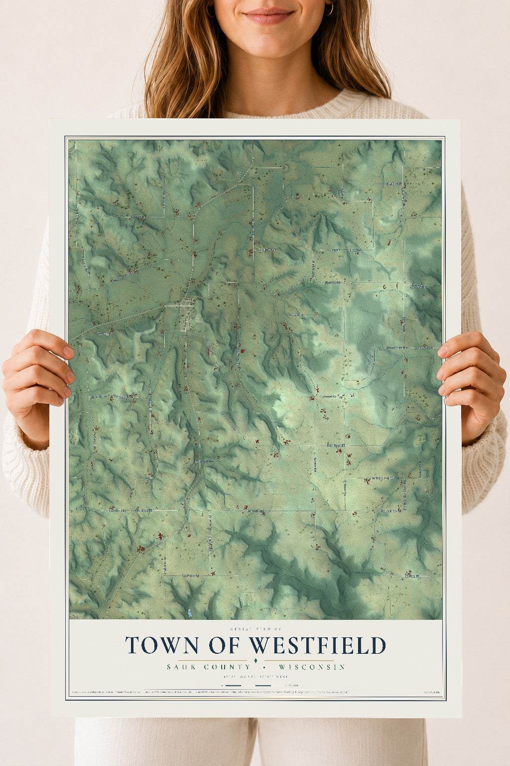 Map of the Town of Westfield, Sauk County, Wisconsin, 18 x 24 inch unframed archival matte print