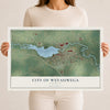 Map of Weyauwega, Wisconsin, 12 x 18 inch unframed archival matte print