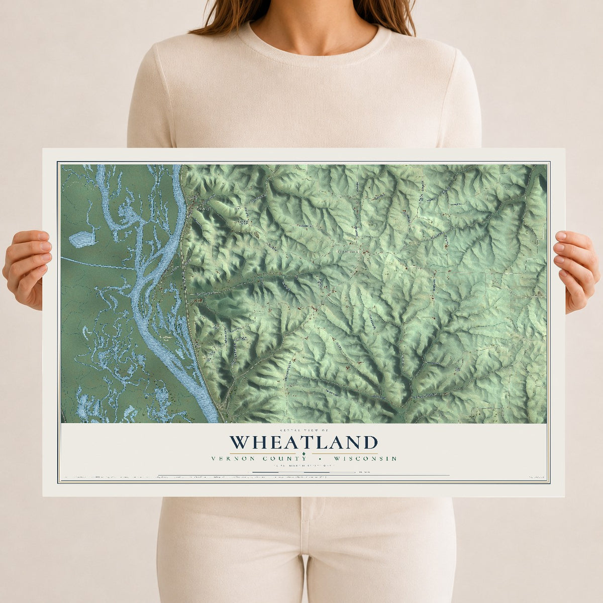 Map of Wheatland, Vernon County, Wisconsin, 12 x 18 inch unframed archival matte print