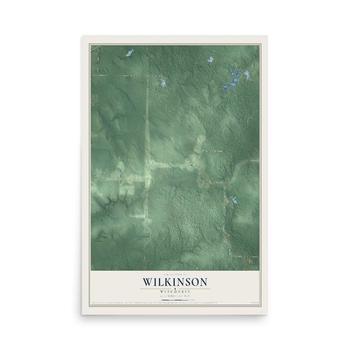 Map of Wilkinson, Wisconsin, 12 x 18 inch unframed archival matte print