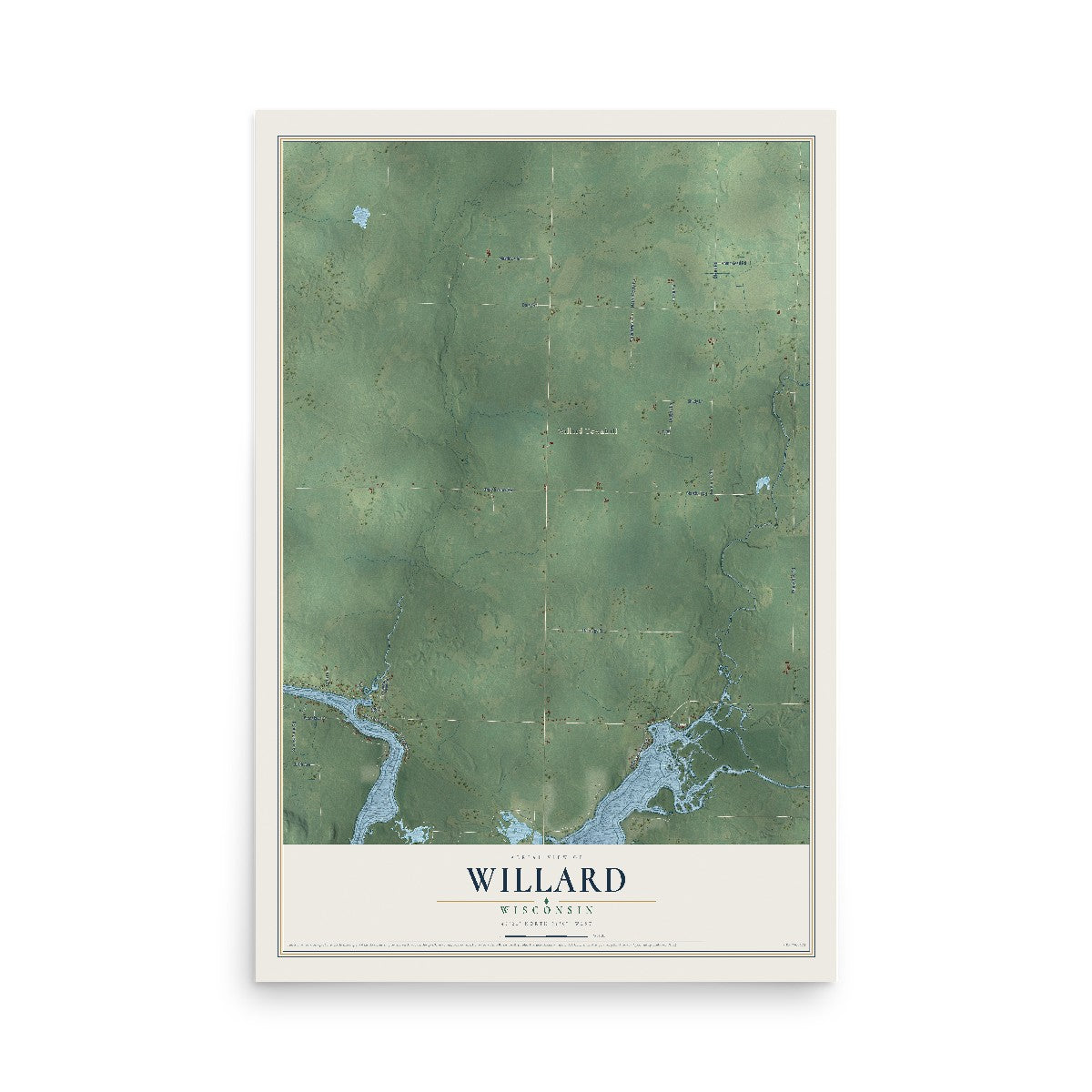 Map of Willard, Wisconsin, 12 x 18 inch unframed archival matte print