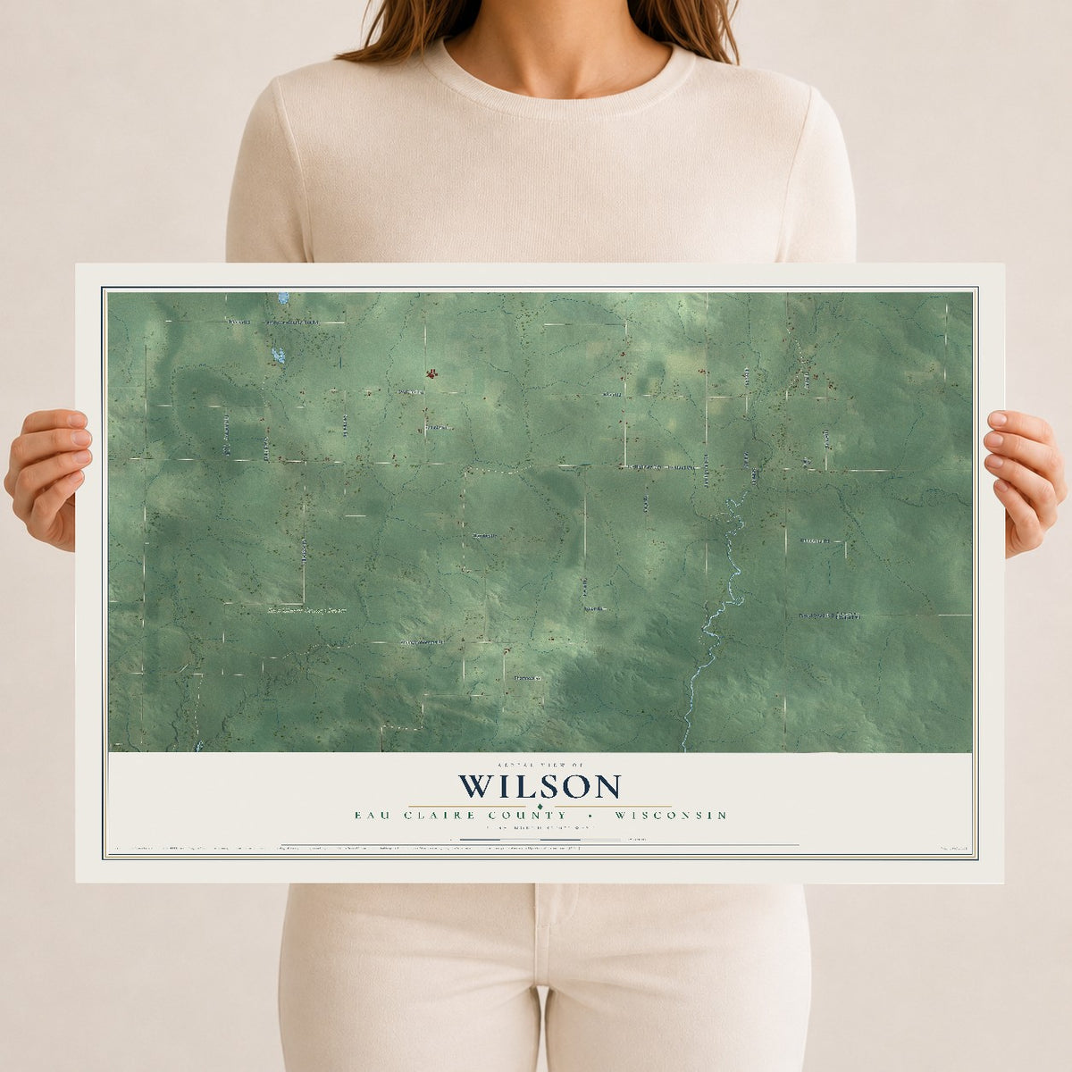 Map of Wilson, Eau Claire County, Wisconsin, 12 x 18 inch unframed archival matte print