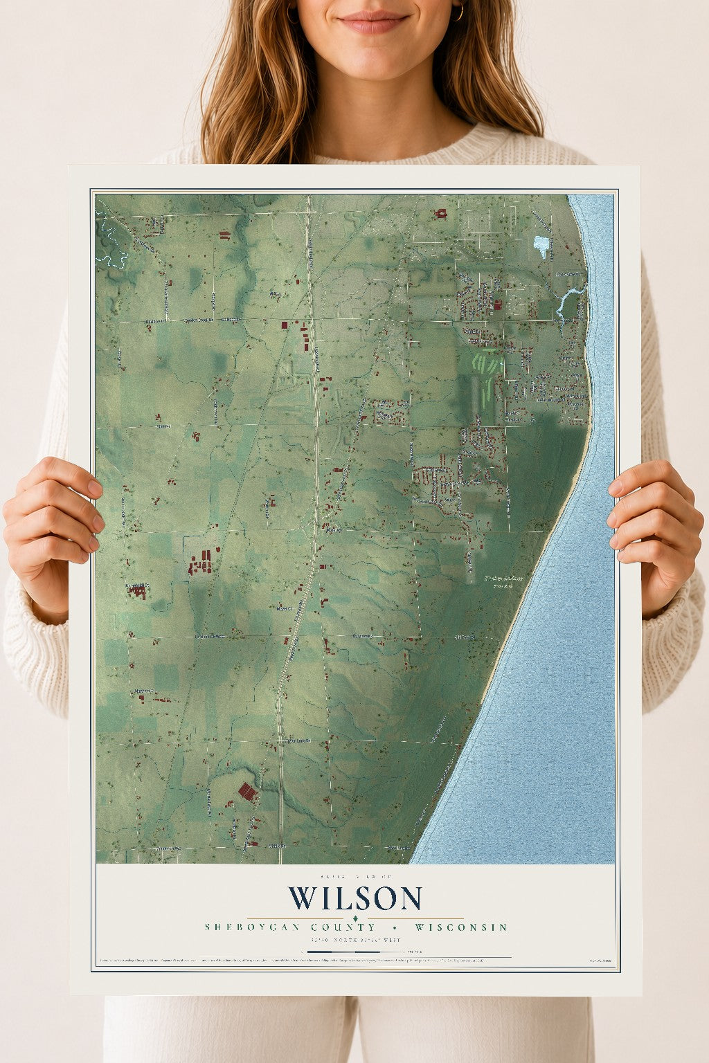 Map of Wilson, Sheboygan County, Wisconsin, 18 x 24 inch unframed archival matte print