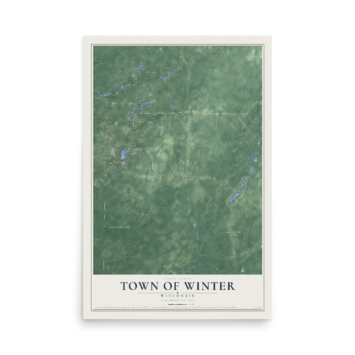 Map of the Town of Winter, Wisconsin, 12 x 18 inch unframed archival matte print