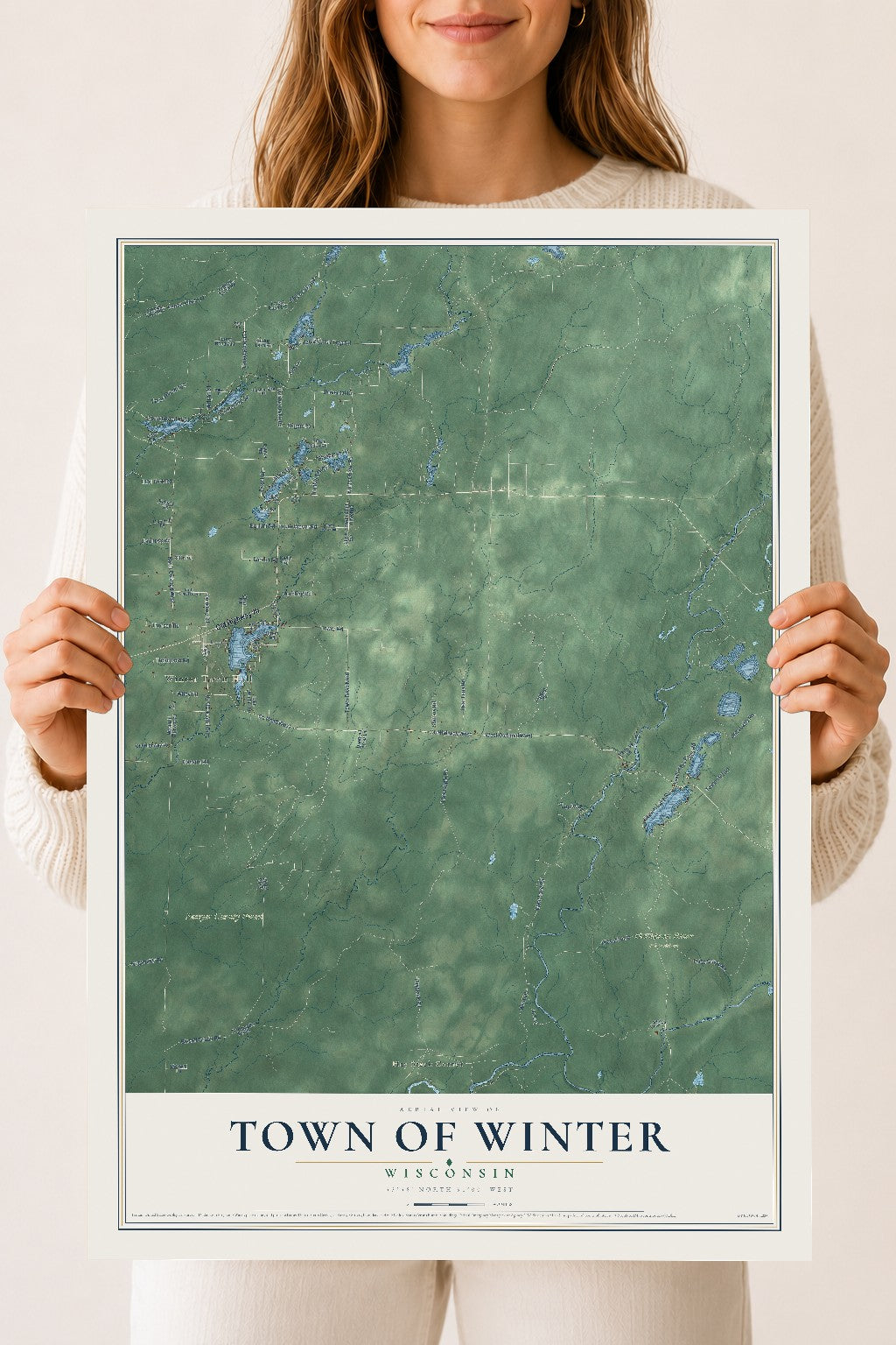 Map of the Town of Winter, Wisconsin, 18 x 24 inch unframed archival matte print