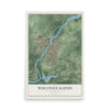 Map of Wisconsin Rapids, Wisconsin, 12 x 18 inch unframed archival matte print