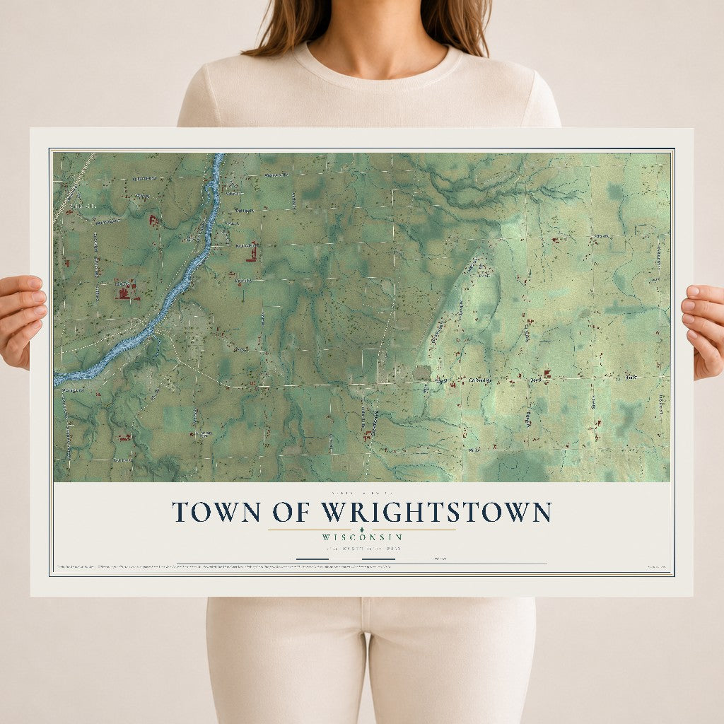 Map of the Town of Wrightstown, Wisconsin, 18 x 24 inch unframed archival matte print