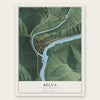Belva, West Virginia map print, the full design
