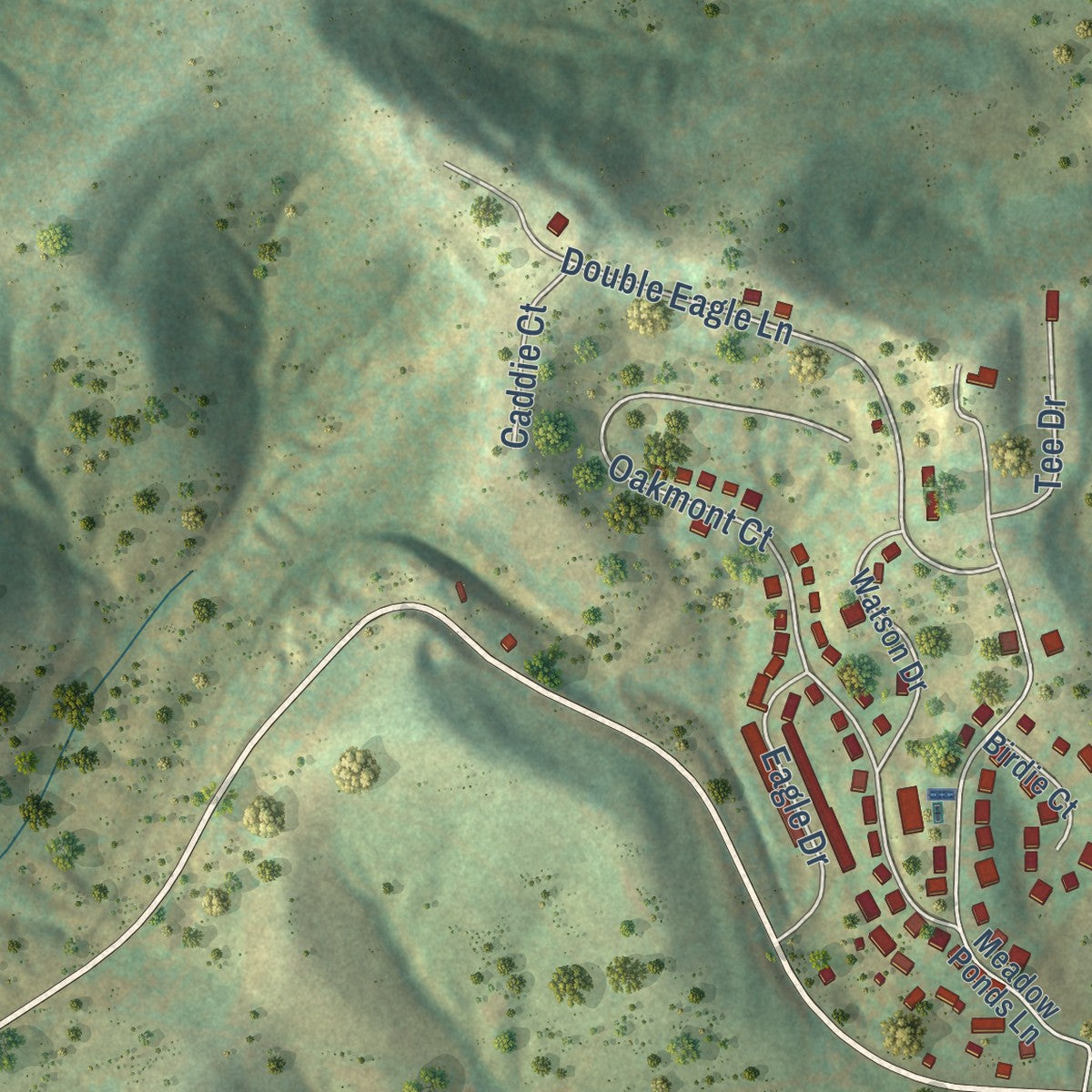Close-up of the map of Cassville, West Virginia print showing street and building detail