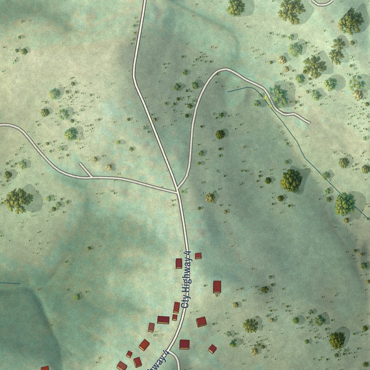 Second close-up of the map of Clearview, West Virginia print showing more streets and buildings