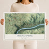 Map of Falling Spring, West Virginia, 12 x 18 inch unframed archival matte print