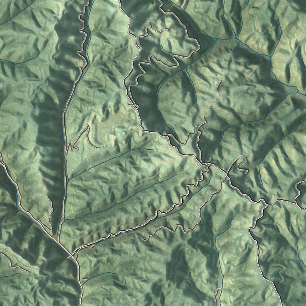 Close-up of the map of Herndon, West Virginia print showing street and building detail