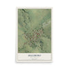 Map of Hillsboro, West Virginia, 12 x 18 inch unframed archival matte print