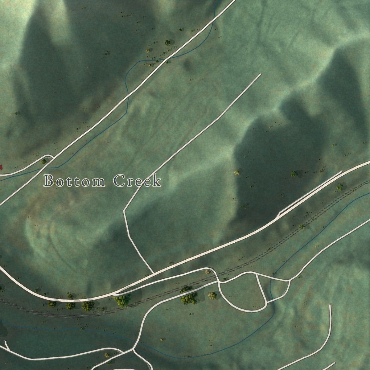 Second close-up of the map of Kimball, West Virginia print showing more streets and buildings
