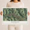 Map of Mannington, West Virginia, 12 x 18 inch unframed archival matte print
