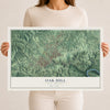 Map of Oak Hill, West Virginia, 12 x 18 inch unframed archival matte print