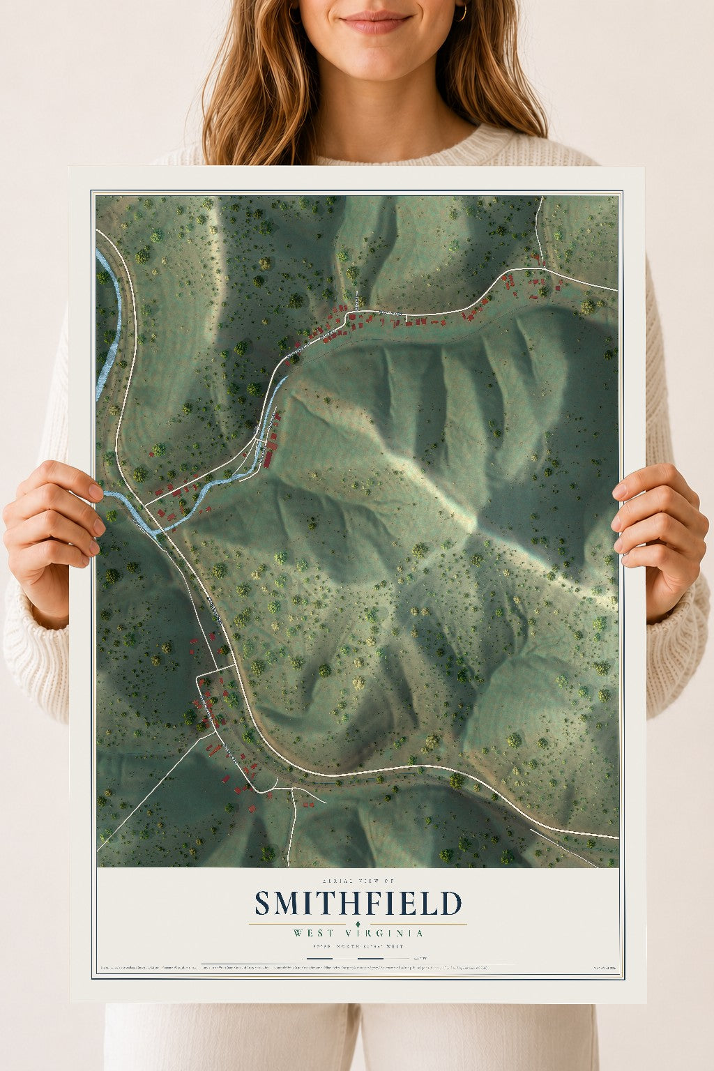 Map of Smithfield, West Virginia, 18 x 24 inch unframed archival matte print