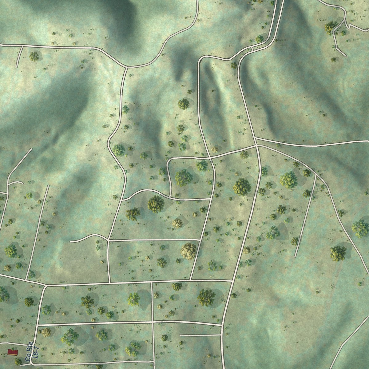 Second close-up of the map of Sophia, West Virginia print showing more streets and buildings
