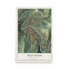 Map of West Union, West Virginia, 12 x 18 inch unframed archival matte print