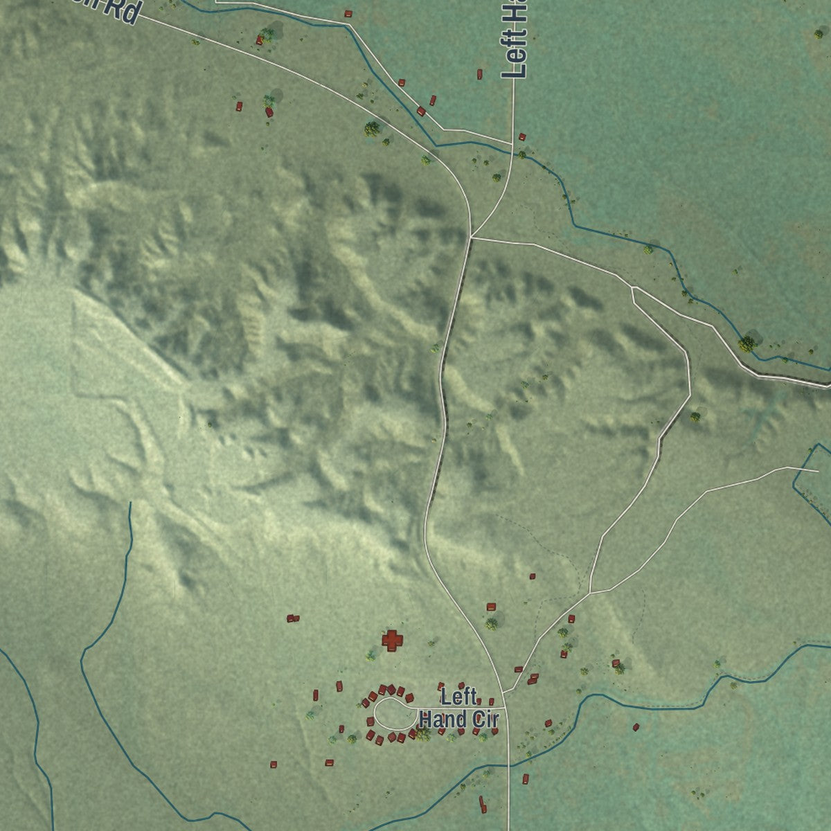 Close-up of the map of Arapahoe, Wyoming print showing street and building detail