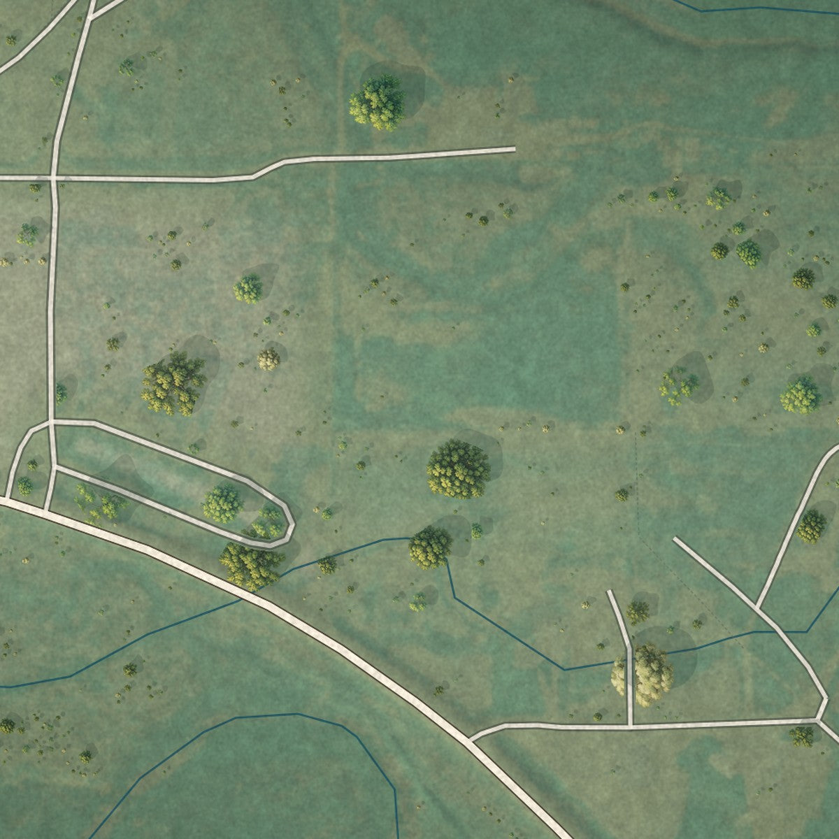 Second close-up of the map of Baggs, Wyoming print showing more streets and buildings