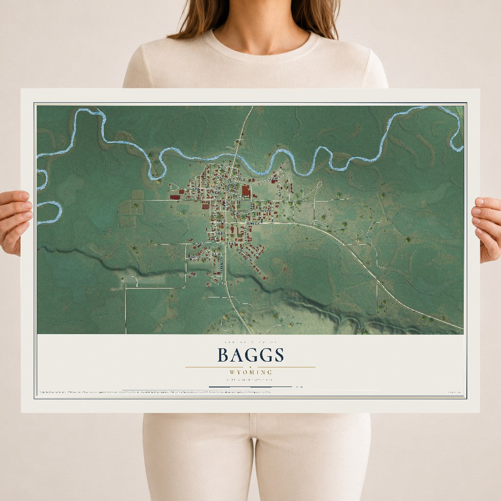 Map of Baggs, Wyoming, 18 x 24 inch unframed archival matte print