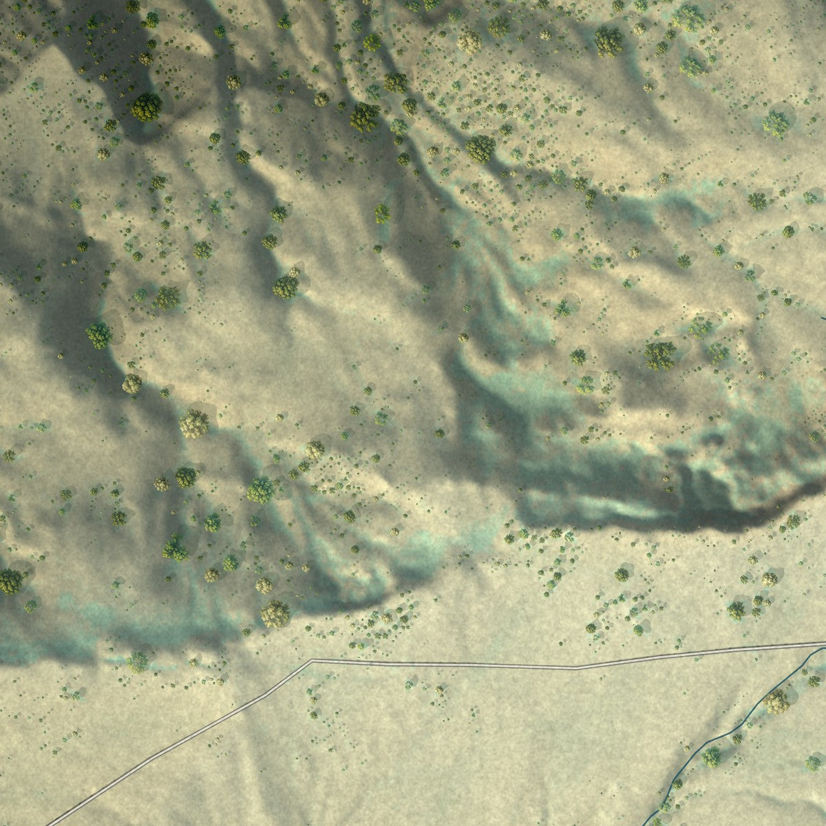 Close-up of the map of Bessemer Bend, Wyoming print showing street and building detail