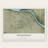 Brookhurst, Wyoming map print, the full design