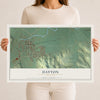 Map of Dayton, Wyoming, 12 x 18 inch unframed archival matte print