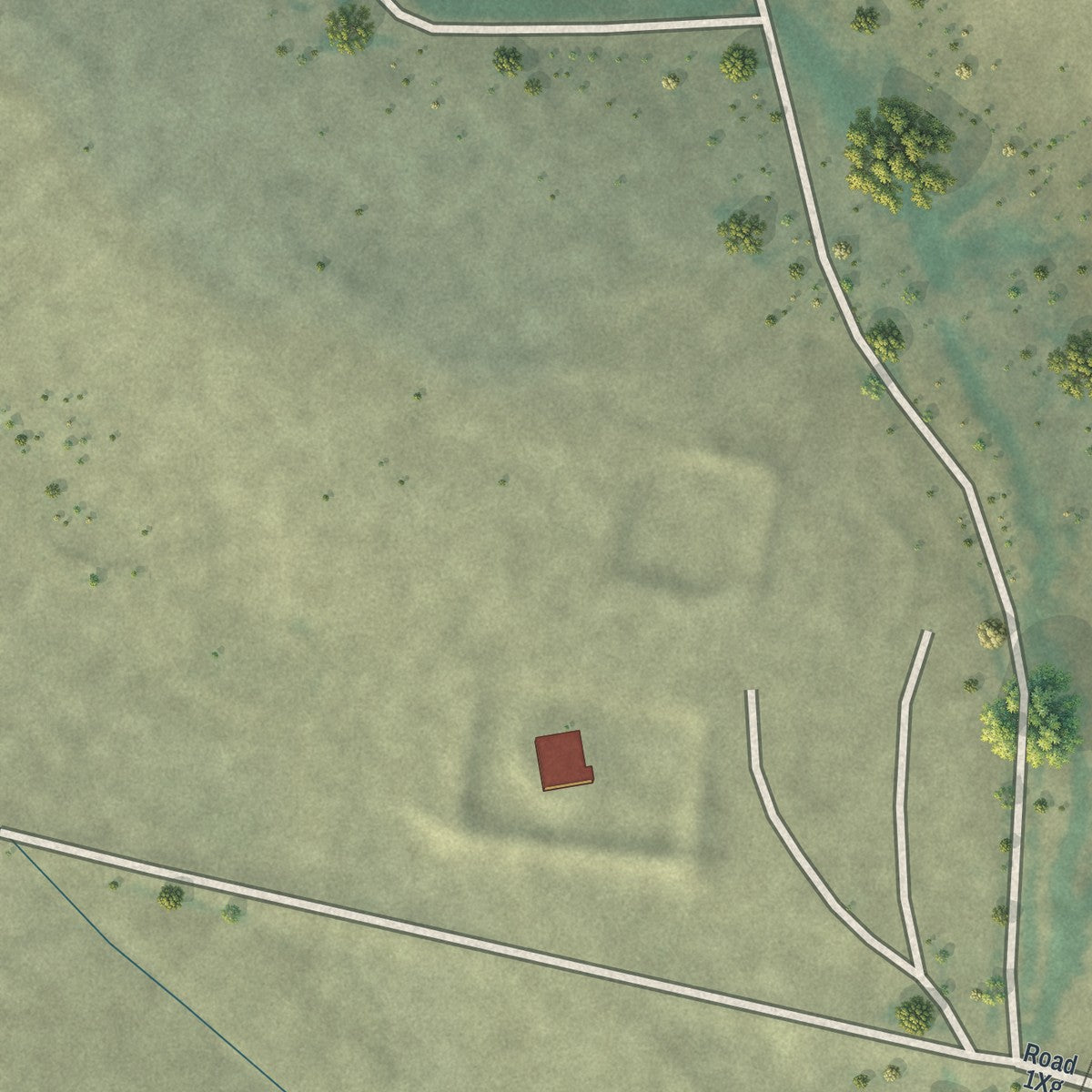 Second close-up of the map of Frannie, Wyoming print showing more streets and buildings