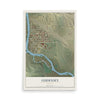 Map of Guernsey, Wyoming, 12 x 18 inch unframed archival matte print
