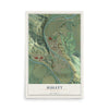 Map of Hulett, Wyoming, 12 x 18 inch unframed archival matte print