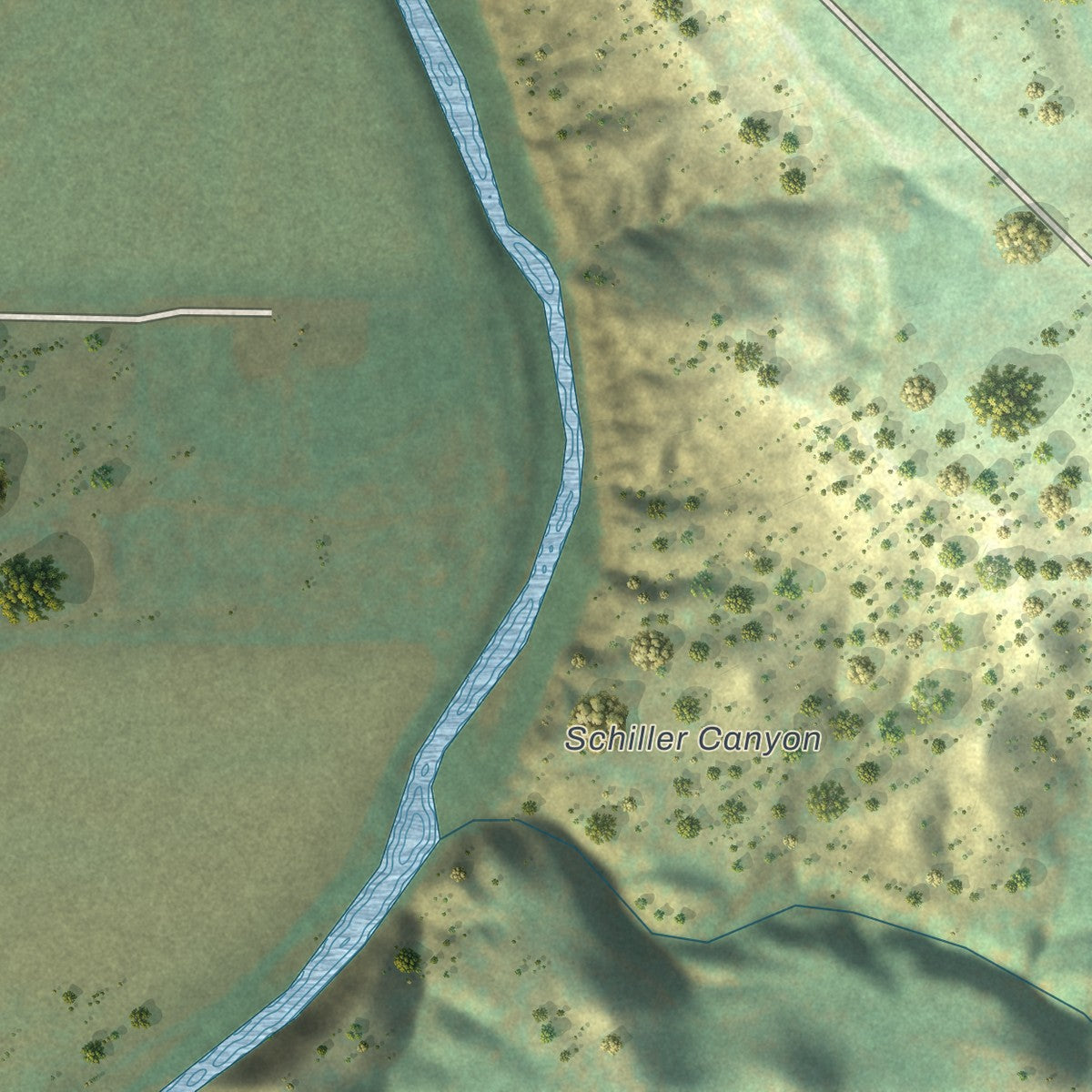 Second close-up of the map of Hulett, Wyoming print showing more streets and buildings