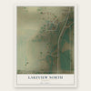 Lakeview North, Wyoming map print, the full design