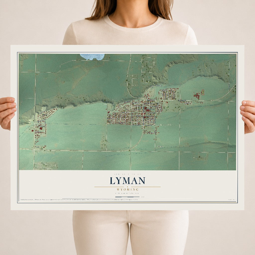Map of Lyman, Wyoming, 18 x 24 inch unframed archival matte print