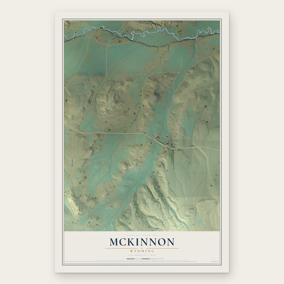 McKinnon, Wyoming map print, the full design