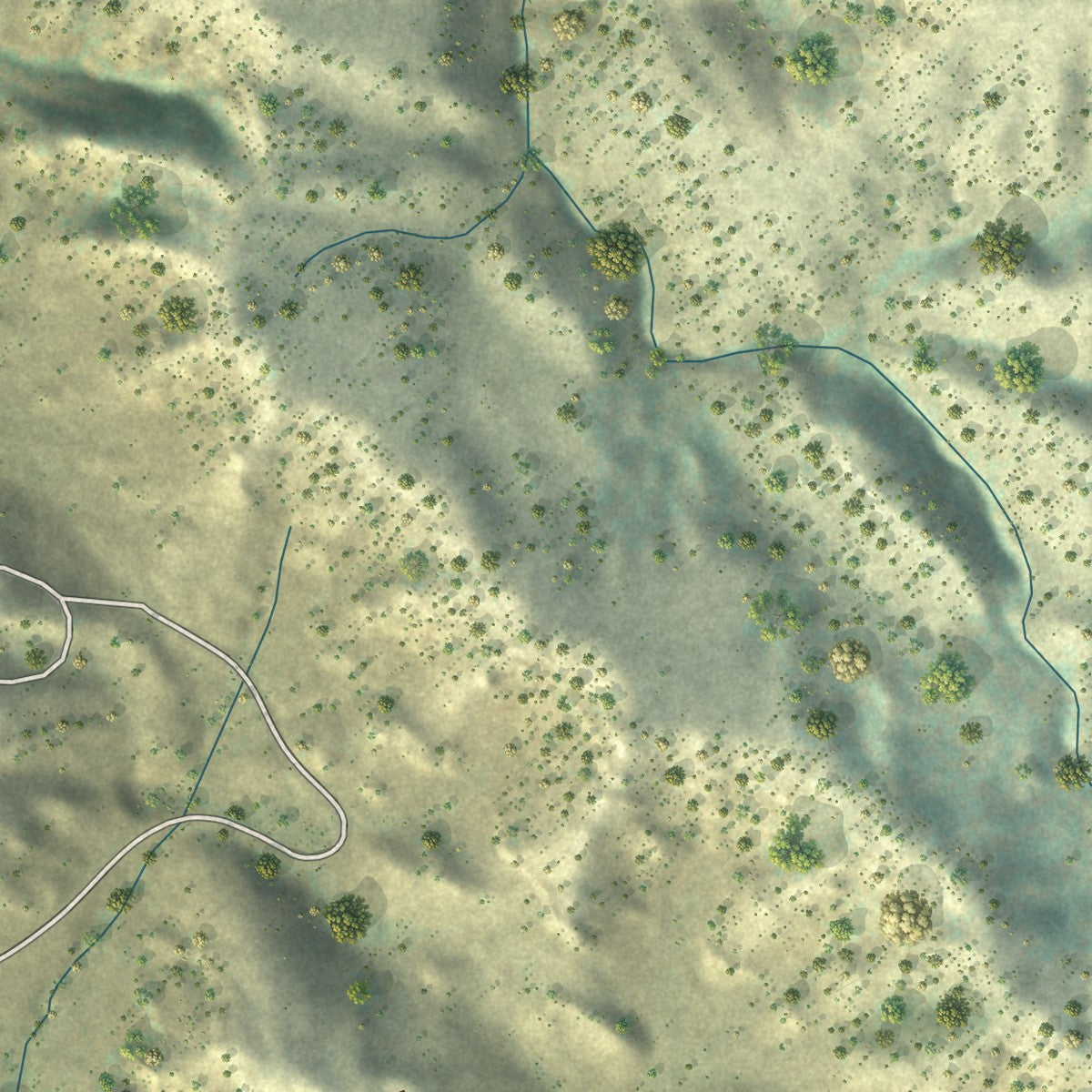 Second close-up of the map of Meeteetse, Wyoming print showing more streets and buildings