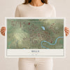 Map of Mills, Wyoming, 12 x 18 inch unframed archival matte print