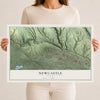 Map of Newcastle, Wyoming, 12 x 18 inch unframed archival matte print