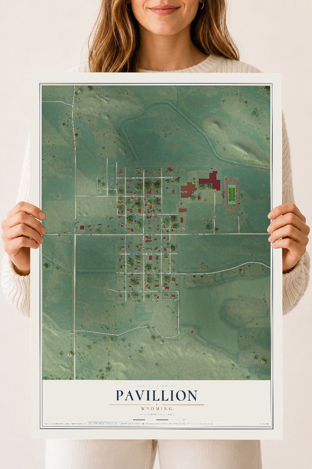 Map of Pavillion, Wyoming, 18 x 24 inch unframed archival matte print
