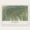 Red Butte, Wyoming map print, the full design