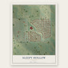 Sleepy Hollow, Wyoming map print, the full design