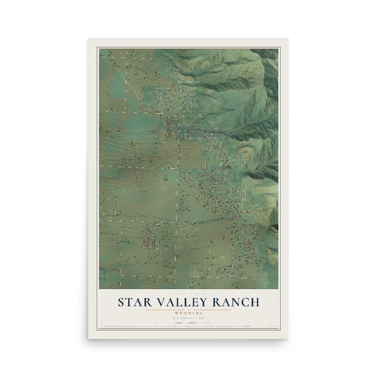 Map of Star Valley Ranch, Wyoming, 12 x 18 inch unframed archival matte print