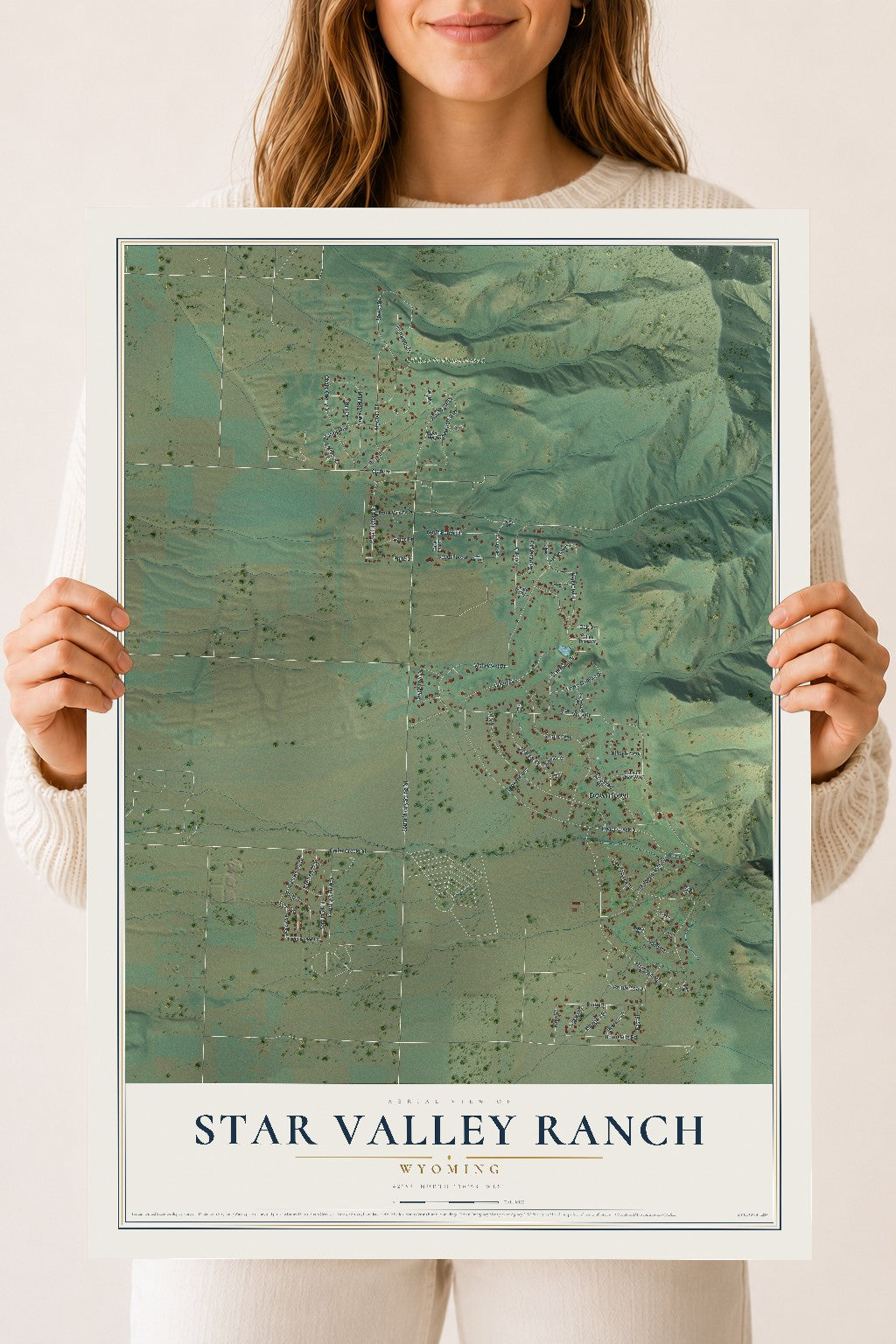 Map of Star Valley Ranch, Wyoming, 18 x 24 inch unframed archival matte print