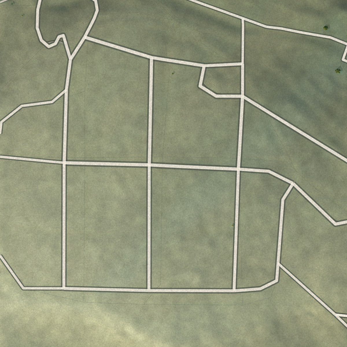 Second close-up of the map of Superior, Wyoming print showing more streets and buildings