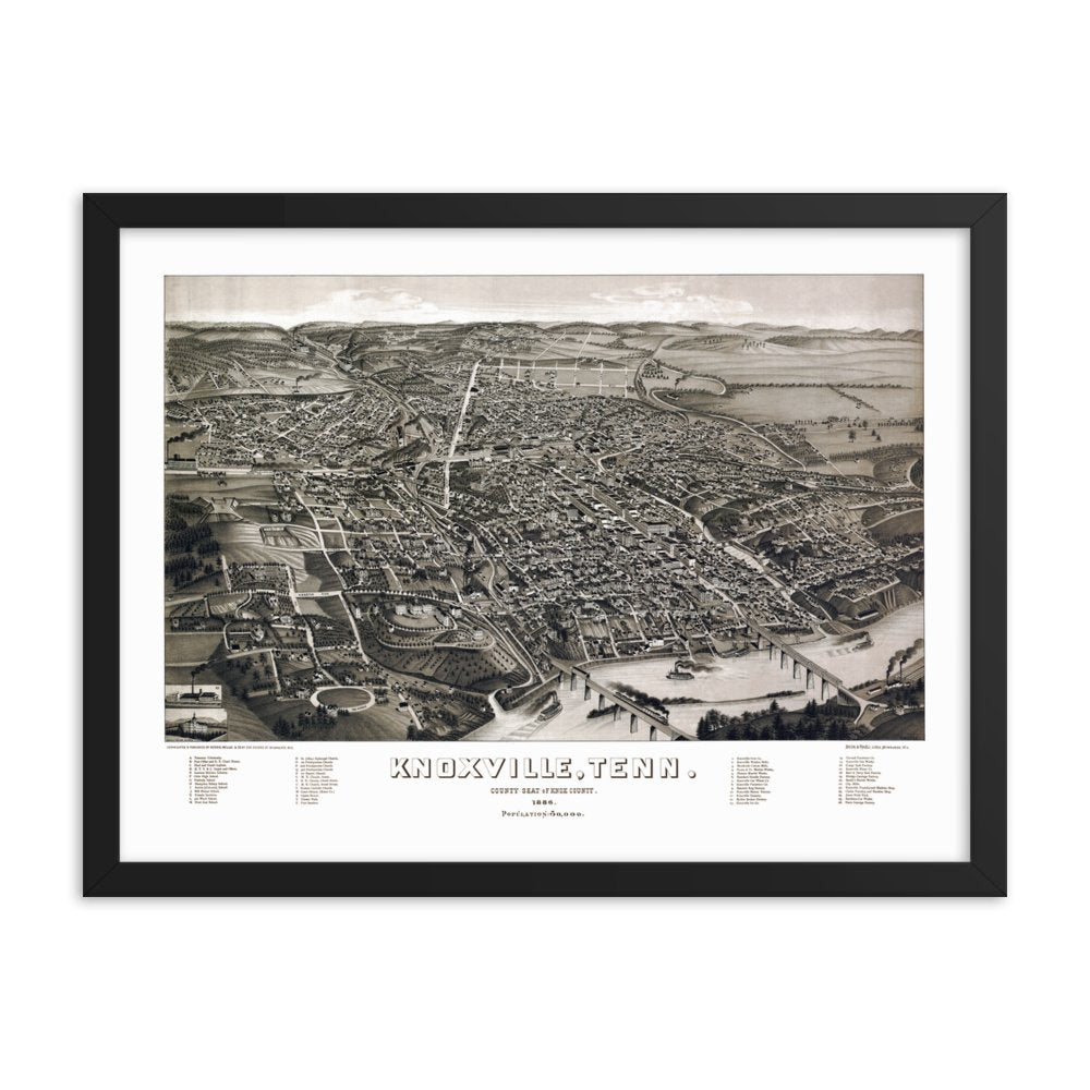 Knoxville, TN 1886 Framed - Available at KNOWOL
