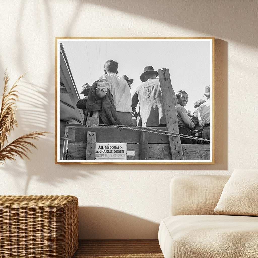 Labor Contractors Truck with Pea Pickers California 1939 - Available at KNOWOL